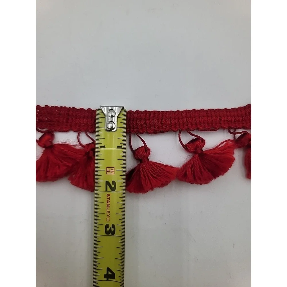 11.5 Yards Red‎ Wrights Tassel Trim Edging Fringe Curtain Pillow Craft Sewing